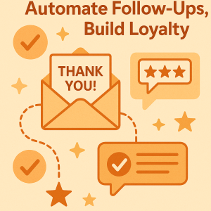 Illustration of automated follow-ups using field service software for customer experience to boost repeat business.