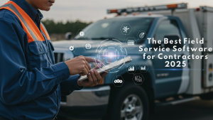 Featured image showing a contractor using technology, symbolizing The Best Field Service Software for Contractors: What to Look for in 2025.