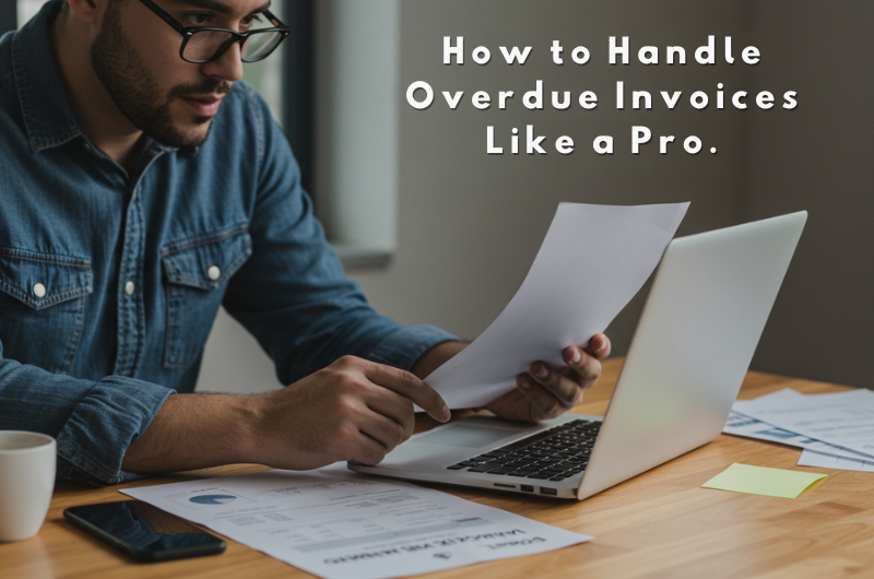 Photo of contractor reviewing documents and learning how to handle overdue invoices effectively.