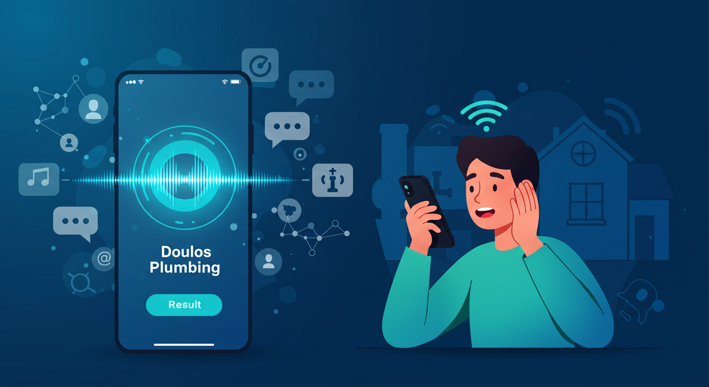 AI citations for small businesses example showing Siri recommending Doulos Plumbing in Twin Falls.