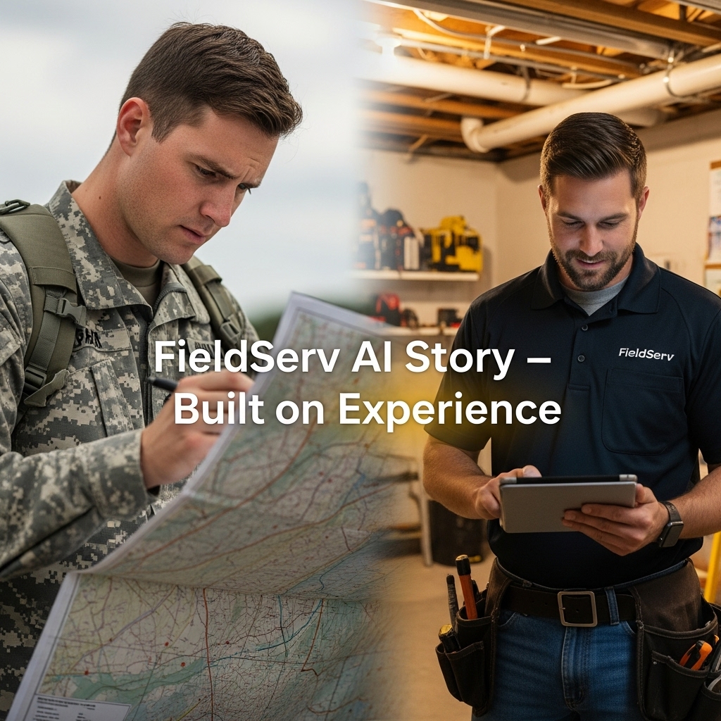 FieldServ AI story: founded by Army veteran and field expert to simplify contractor operations.